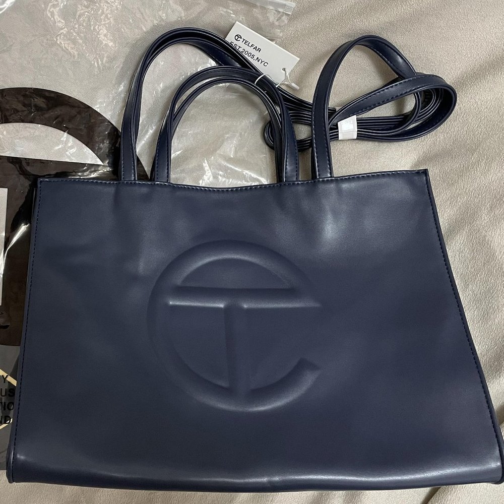 Telfar Navy Medium Shopping Bag